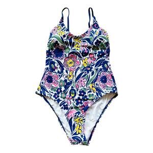 ROBERTA ROLLER RABBIT One Piece Chachas Scoop Multi Swimsuit Floral White Blue